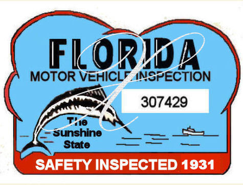 (image for) 1946 Florida Safety Check inspection sticker